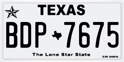 TX license plate BDP7675