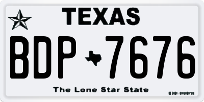 TX license plate BDP7676