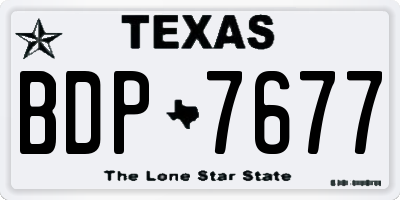 TX license plate BDP7677