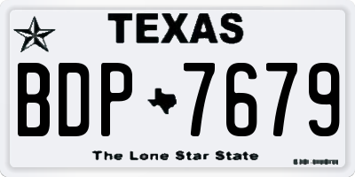 TX license plate BDP7679