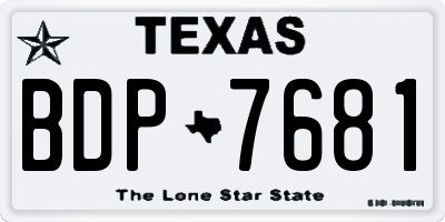 TX license plate BDP7681