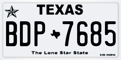 TX license plate BDP7685