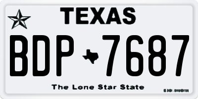 TX license plate BDP7687