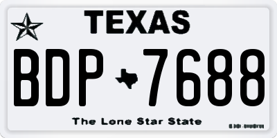 TX license plate BDP7688