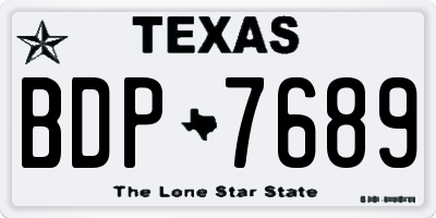 TX license plate BDP7689