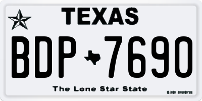 TX license plate BDP7690