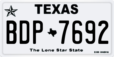 TX license plate BDP7692