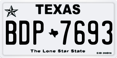 TX license plate BDP7693