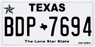 TX license plate BDP7694
