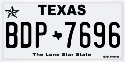 TX license plate BDP7696