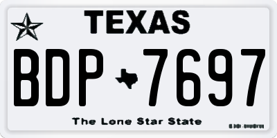 TX license plate BDP7697