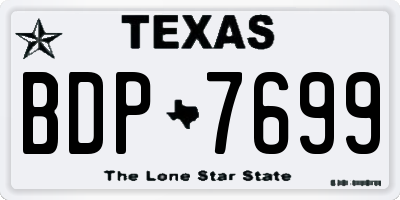 TX license plate BDP7699