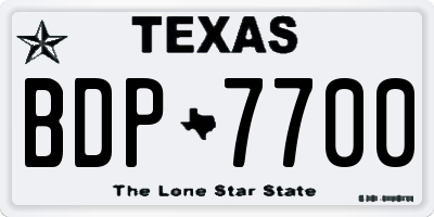 TX license plate BDP7700