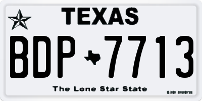 TX license plate BDP7713
