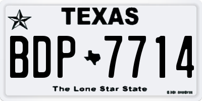 TX license plate BDP7714