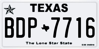 TX license plate BDP7716