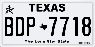 TX license plate BDP7718