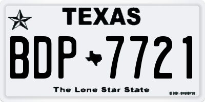 TX license plate BDP7721