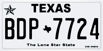 TX license plate BDP7724