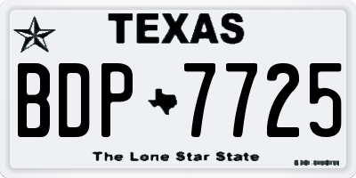 TX license plate BDP7725