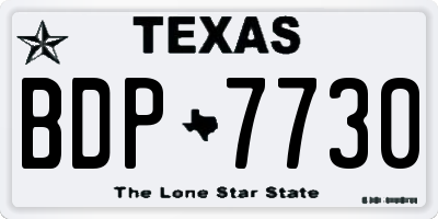 TX license plate BDP7730