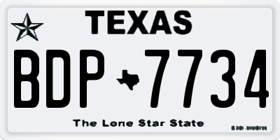 TX license plate BDP7734