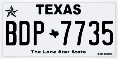 TX license plate BDP7735