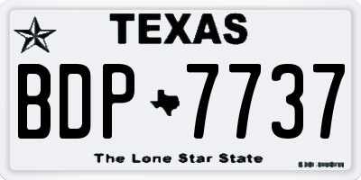 TX license plate BDP7737