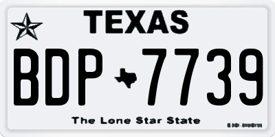 TX license plate BDP7739