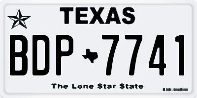 TX license plate BDP7741