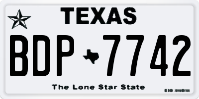 TX license plate BDP7742