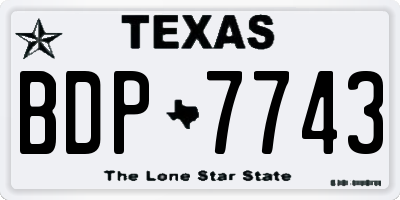 TX license plate BDP7743