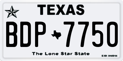 TX license plate BDP7750