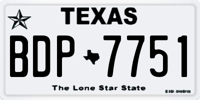 TX license plate BDP7751