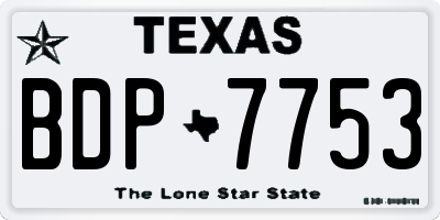 TX license plate BDP7753