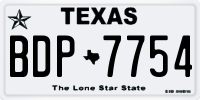 TX license plate BDP7754