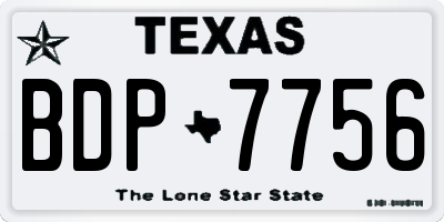 TX license plate BDP7756