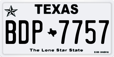 TX license plate BDP7757