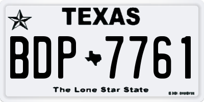 TX license plate BDP7761