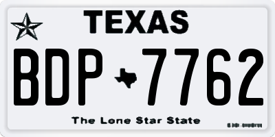 TX license plate BDP7762