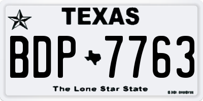 TX license plate BDP7763