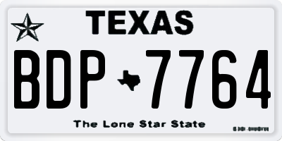 TX license plate BDP7764