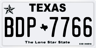 TX license plate BDP7766