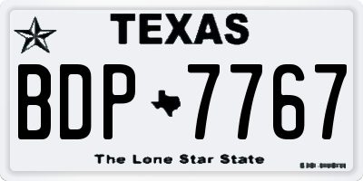 TX license plate BDP7767