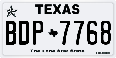 TX license plate BDP7768