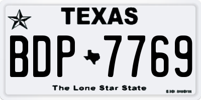 TX license plate BDP7769
