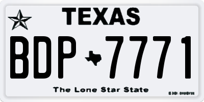 TX license plate BDP7771