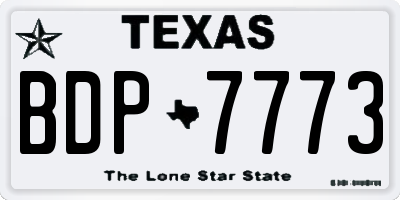TX license plate BDP7773