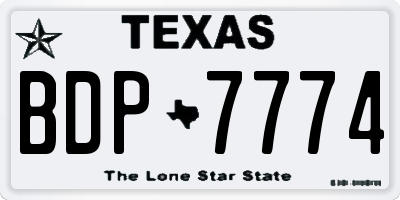 TX license plate BDP7774
