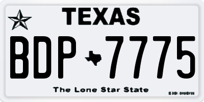 TX license plate BDP7775